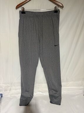 Nike Gray Heather Training Joggers with Black Swoosh